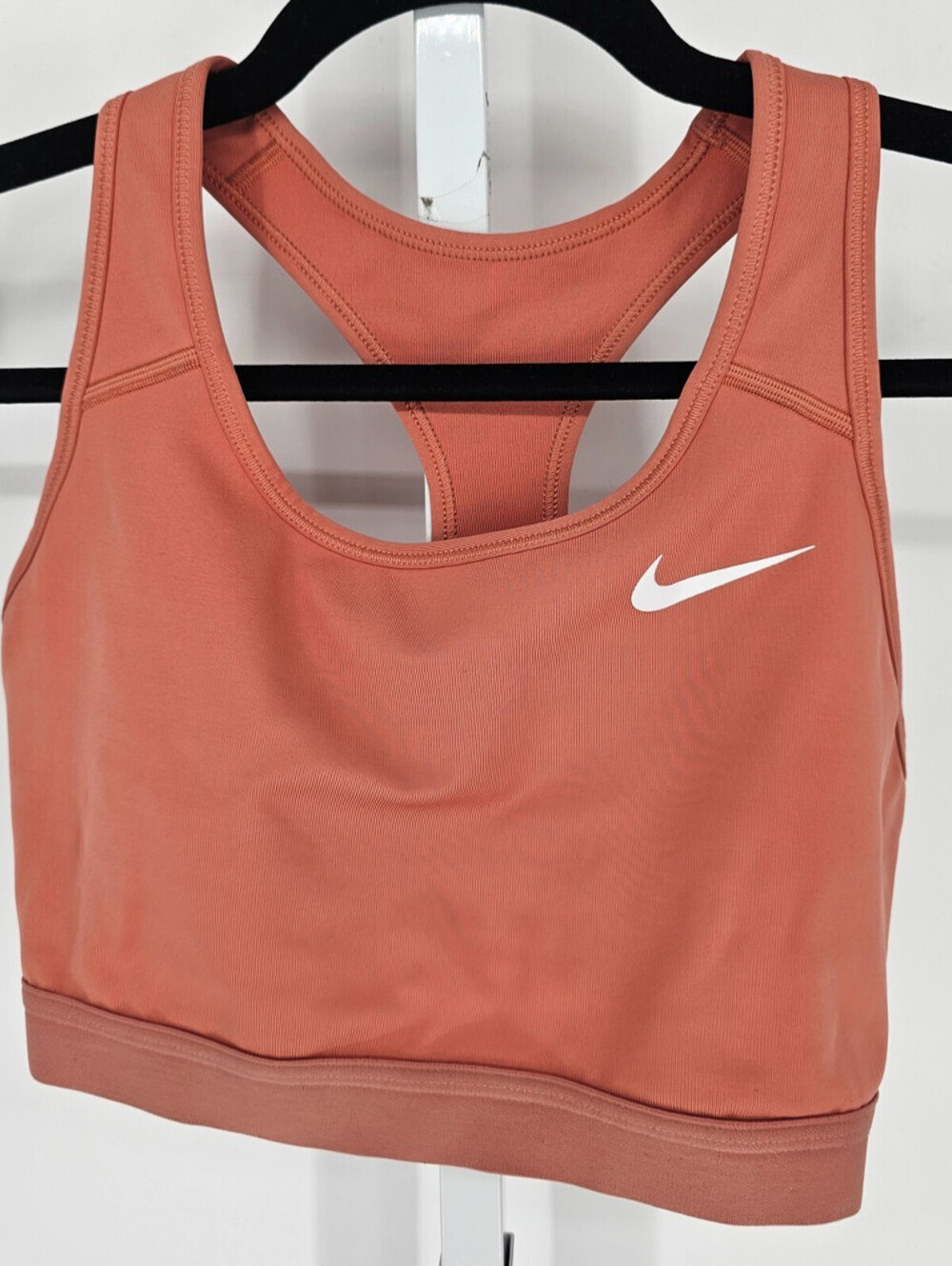 Nike Womens Sz M Classic Racerback Sports Bra Coral Pink